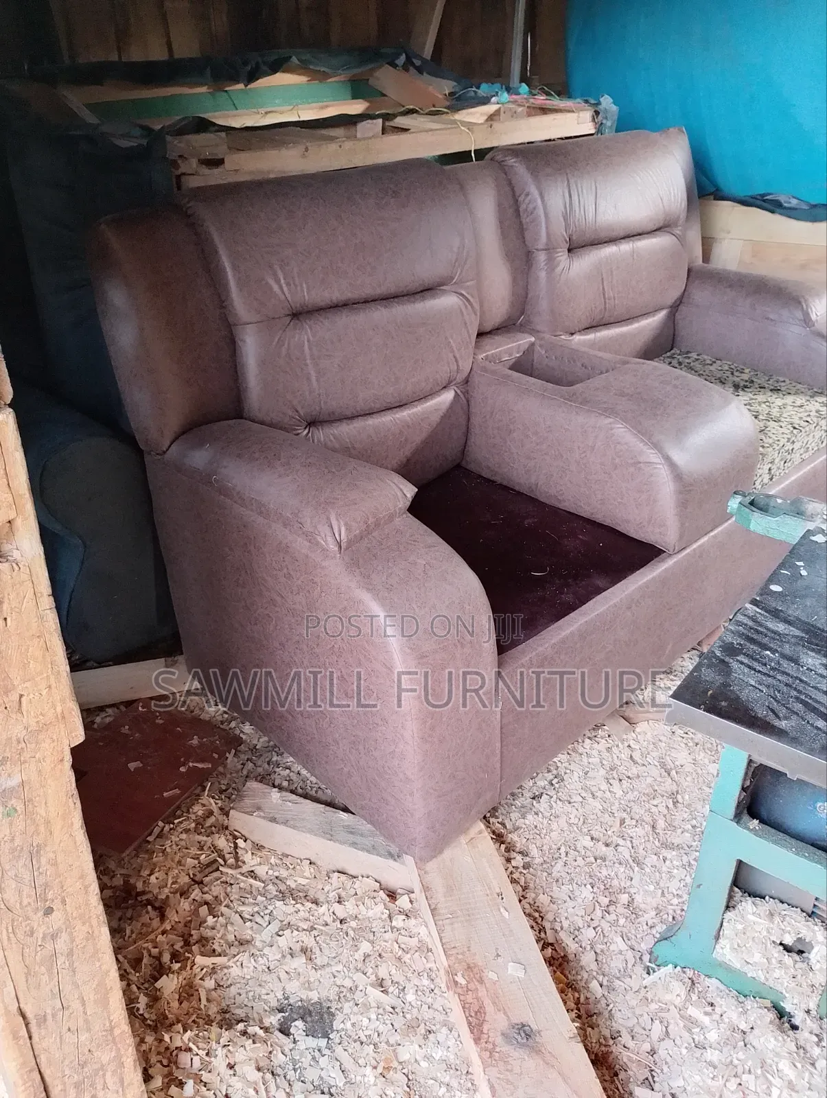 Brown 2seater Soft Leather Sof