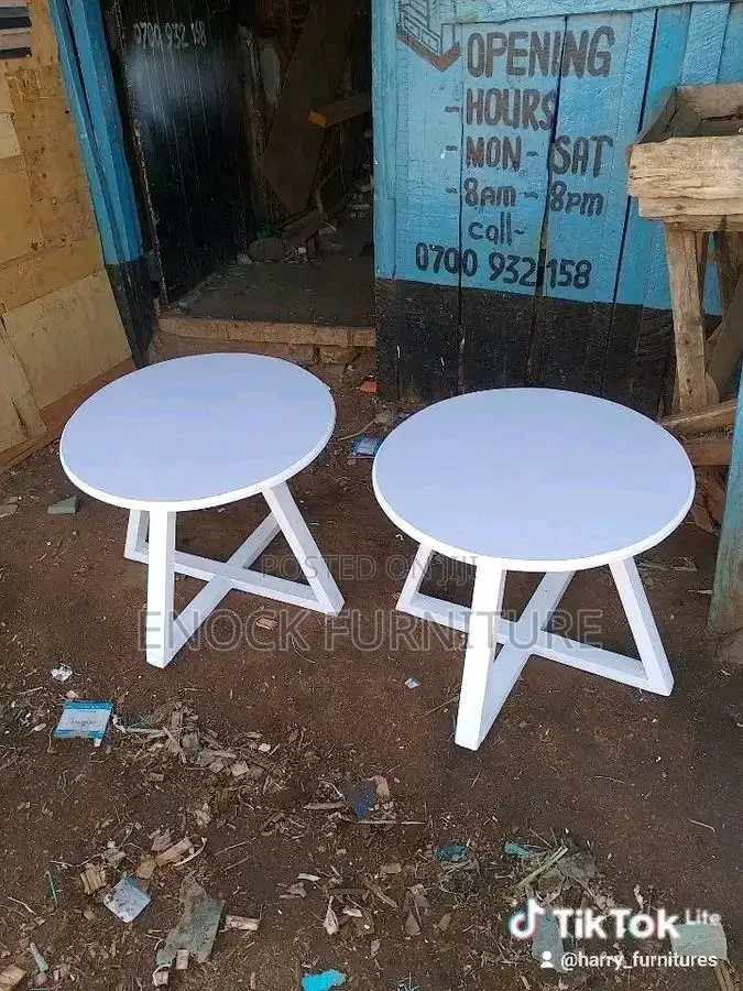White Wooded Stool