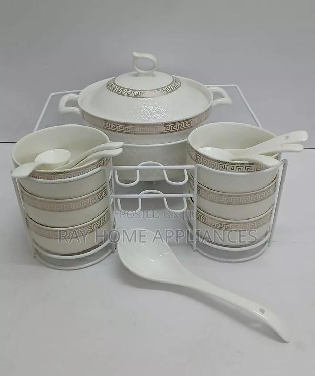 15 Pieces Soup Ceremic Set White - thumbnail 2