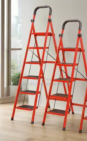 6 Step Stepping Ladder-Red
