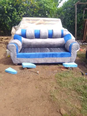 Blue Grey 3 Seater Sofa