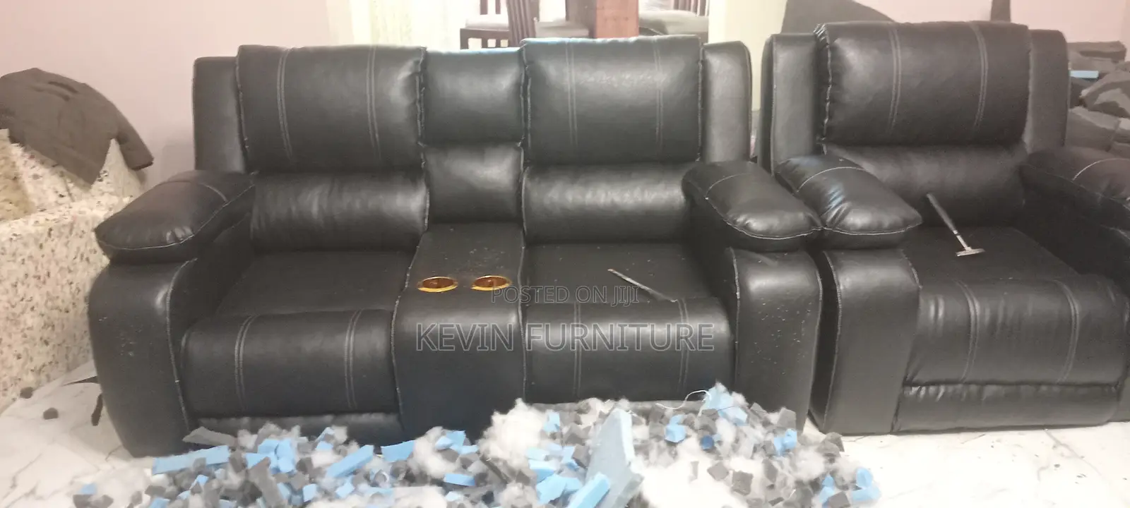 Dark Grey Semi Recliner