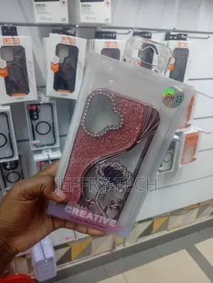 Decorative Phone Case Featuring Pink Glitter and Rhinestone