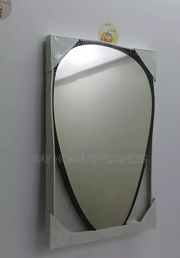 Decorative Oval Shaped Mirror Gold and Black