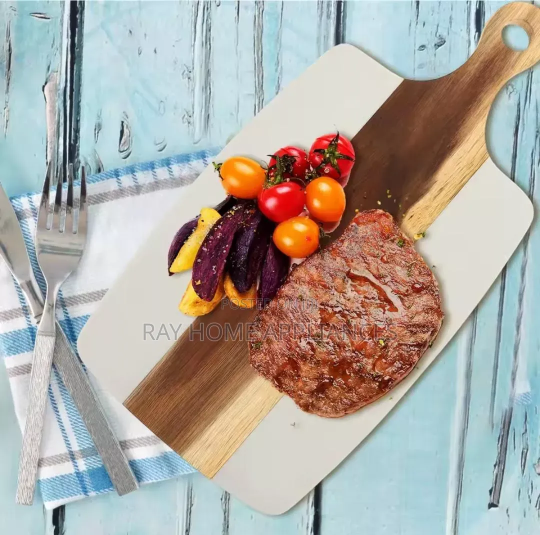 Cutting Marble Board Stone + Acacia/ Serving Tray 2kg Heavy