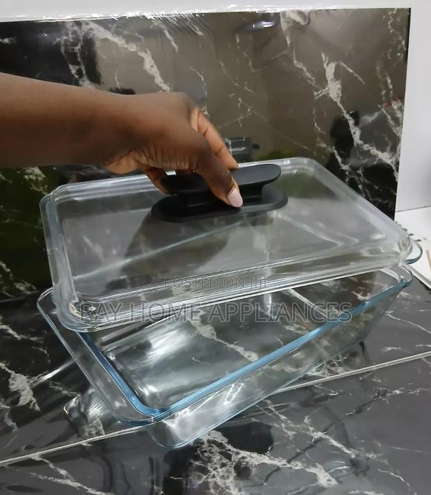 Casserole Baking /Storage Glass Tin With Lid Capacity: 3000ml - thumbnail 3