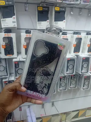 Brand Black Mobile Phone Case Featuring Glitter and Rhinestone