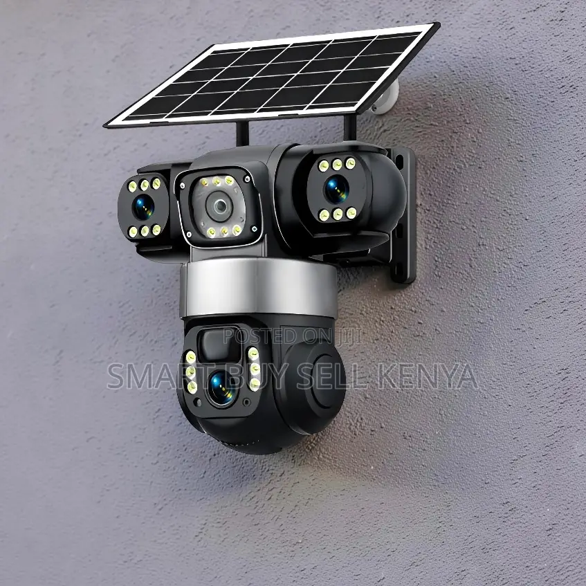 High Definition Video Outdoor Security 4g PTZ Three Lens Solar Camera