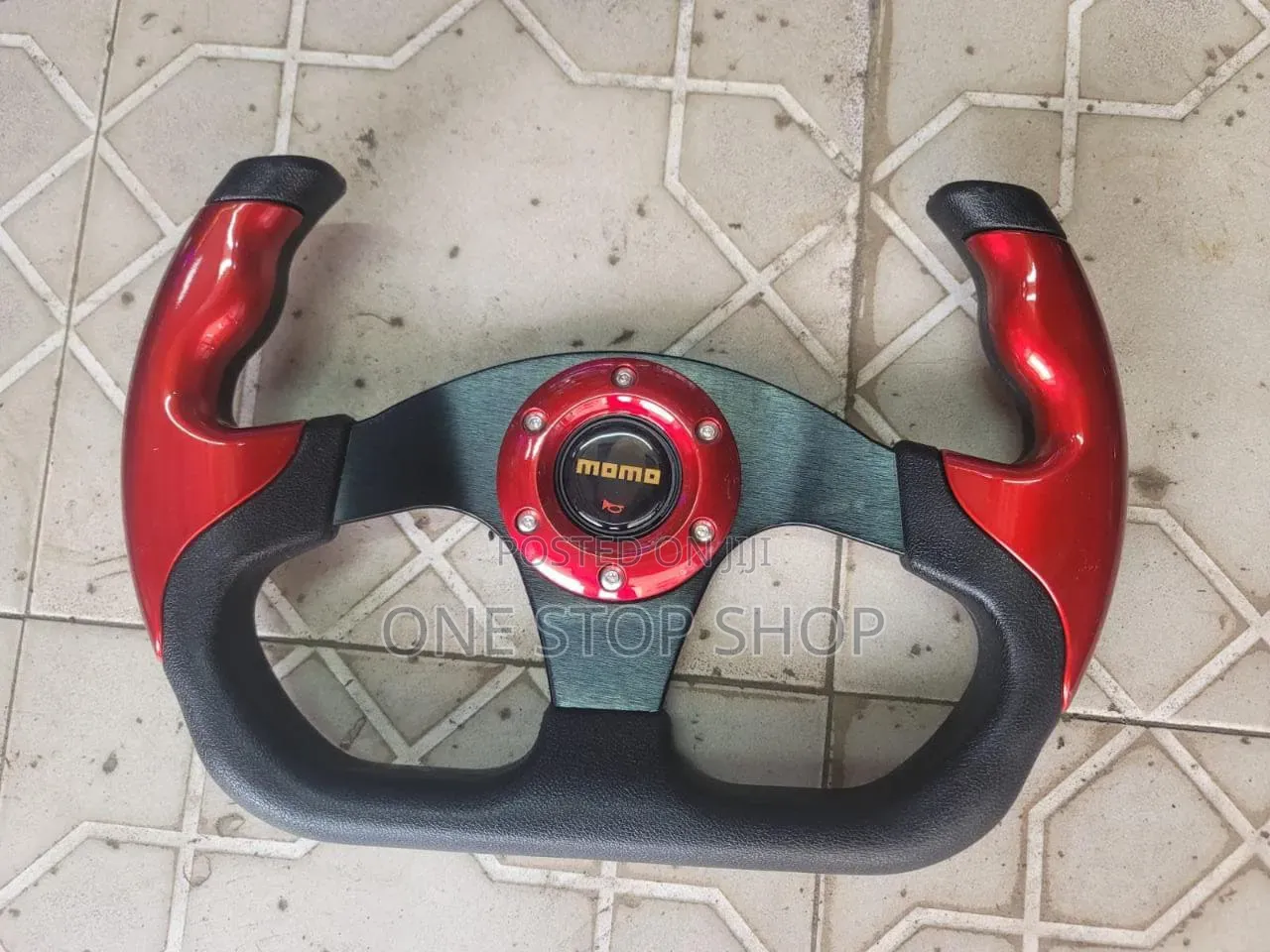 Momo Red Black Half Steering Wheel