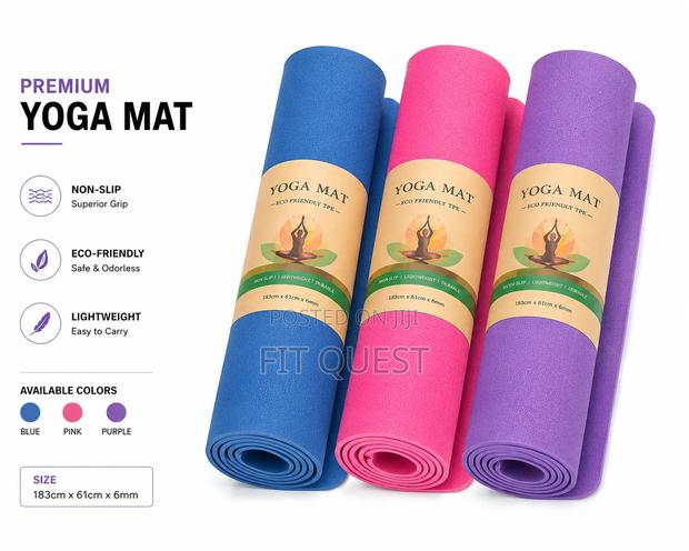 Non Slip Double Sided Yoga Mat Exercise Fitness Mat 6mm