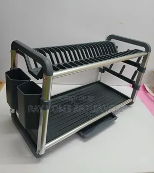 High Quality Aluminum+ Plastic Dish Rack 2 Tier