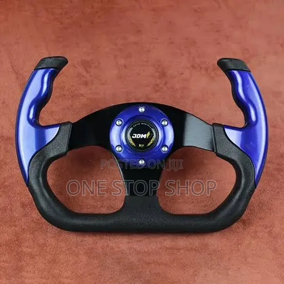 Blue Black Automotive Racing Steering Wheel Horn Button
