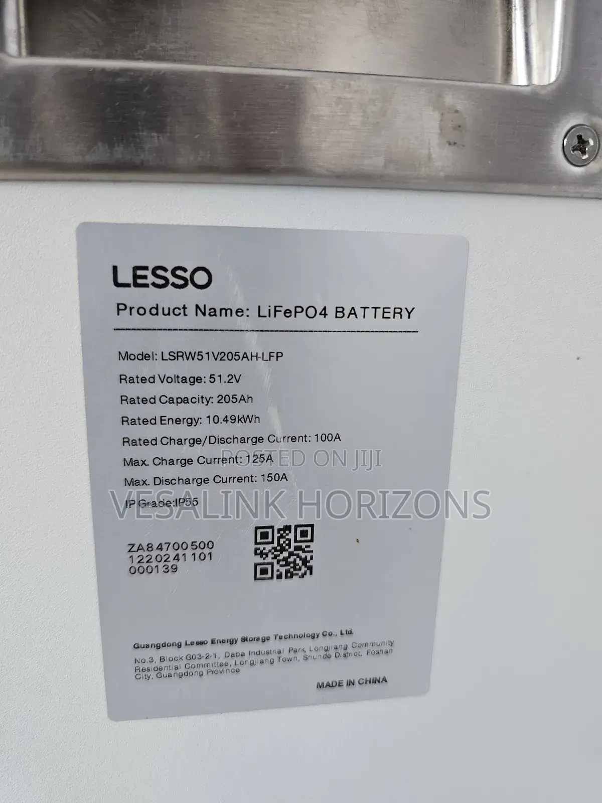 Lesso Solar 10kwh Lithium Battery 205ah 51.2v