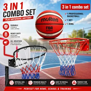 Molten Bg7x Basketball Hoop Combo Set With Net and Ring
