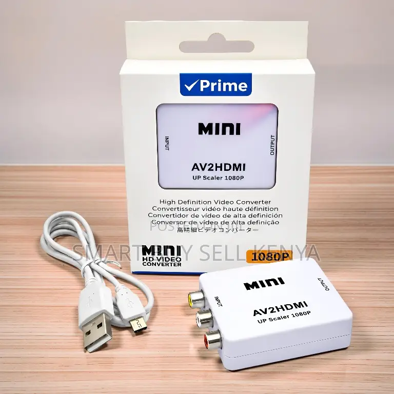Portable Adapter Av2hdmi Audio, Video Converter With 1080p Up Scaler