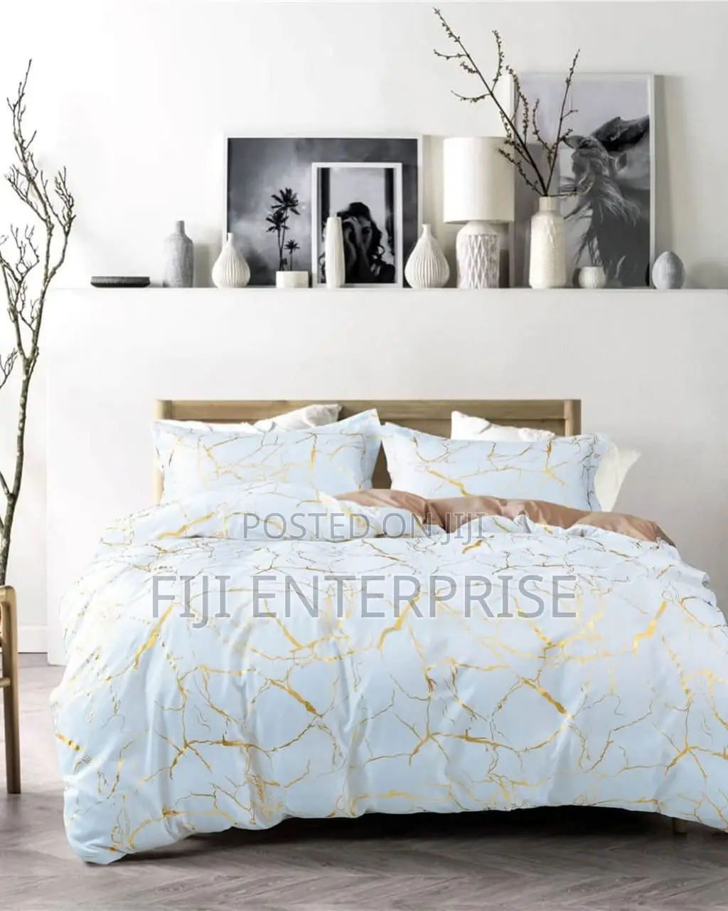Luxury Gold Marble Foil Texture Duvet Cover Set – 6×6 6×7 | Cotton