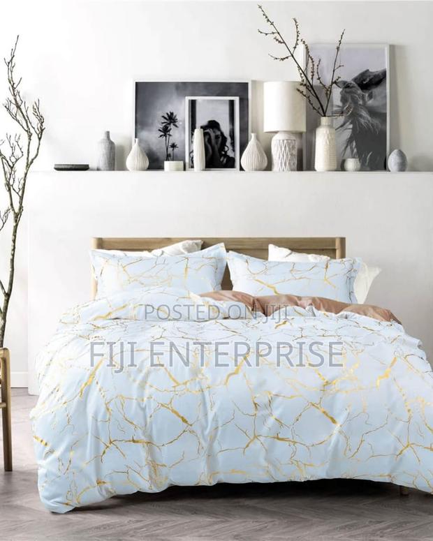 Luxury Gold Marble Foil Texture Duvet Cover Set – 6×6 6×7 | Cotton