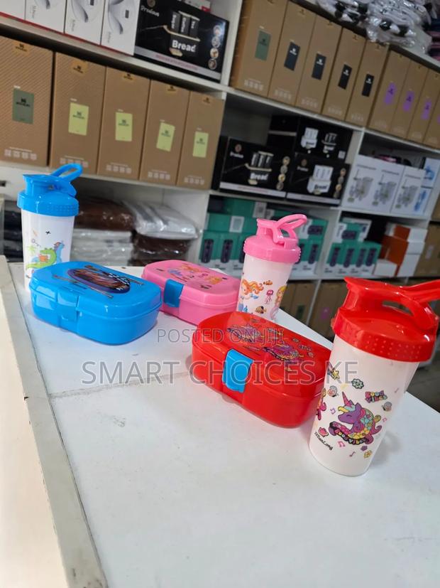 2pcs Cartoon Themed Kids Lunch Box /Snack Box With Water Bottle - thumbnail 4