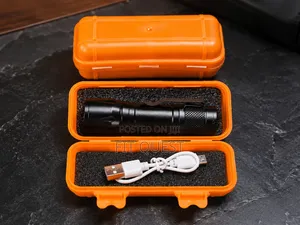 Rechargeable Led Zoom Torch Flashlight With Usb Charging Case