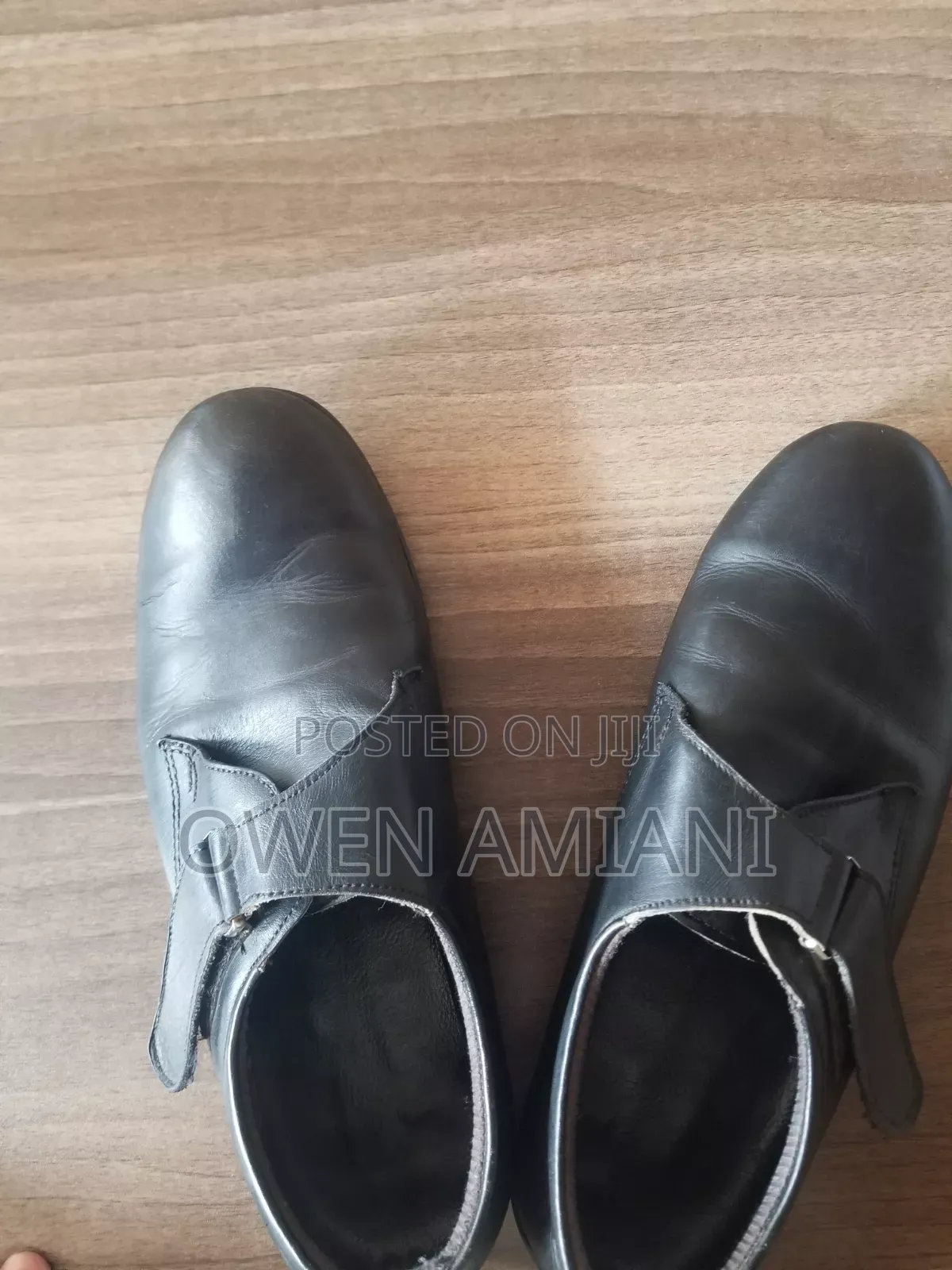 Black Leather Monk Strap Shoes