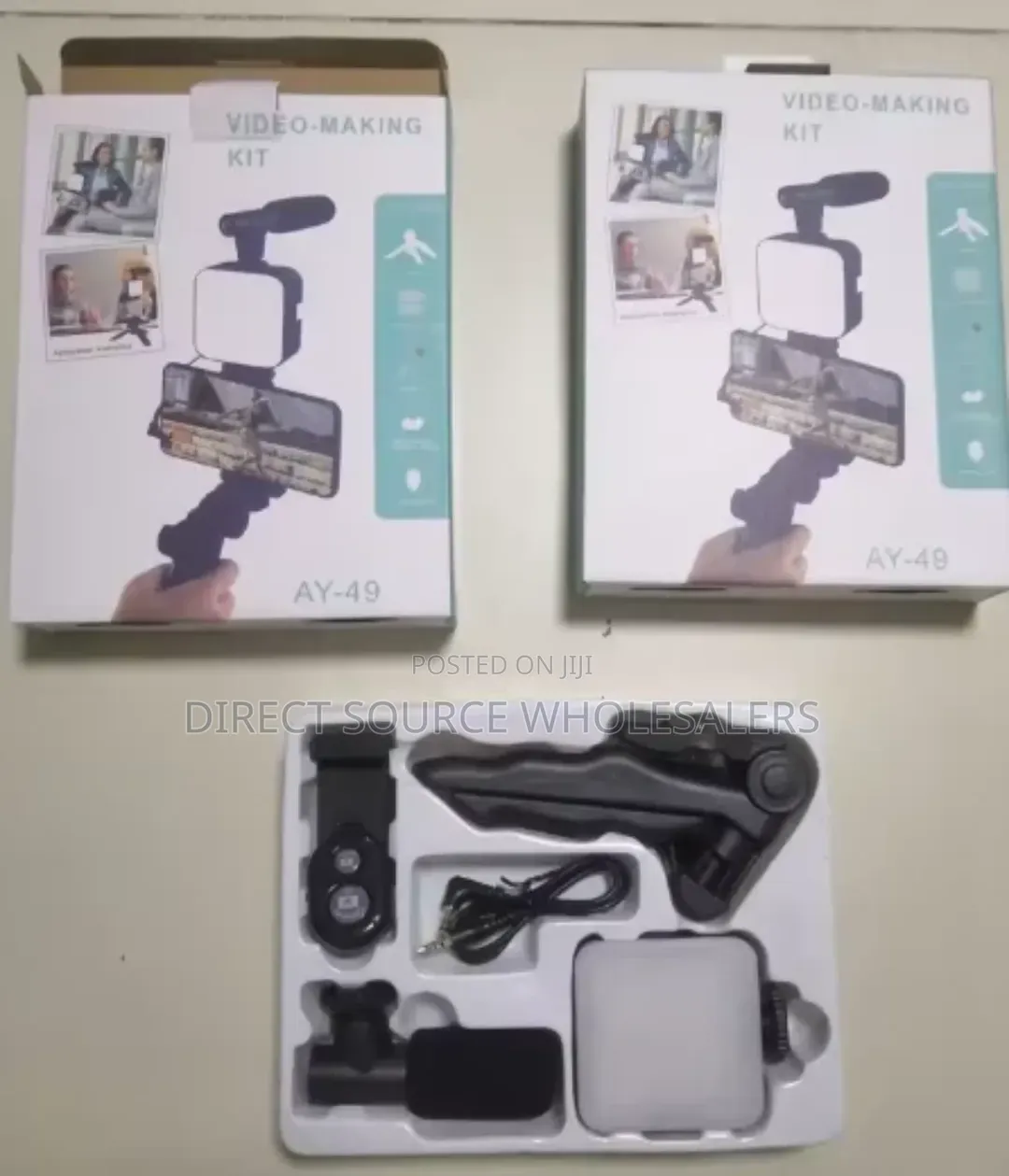 Ay-49 Vlogging Kit With Led Light, Microphone Tripod Stand