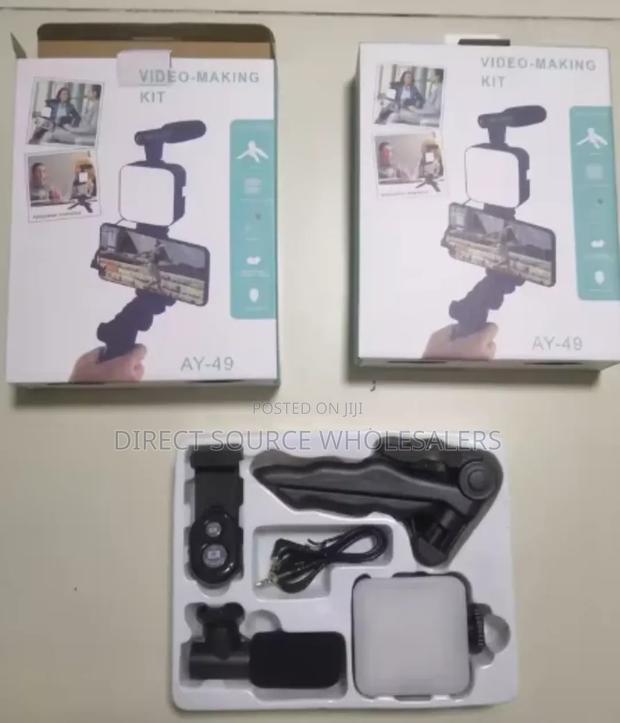 Ay-49 Vlogging Kit With Led Light, Microphone Tripod Stand - main view