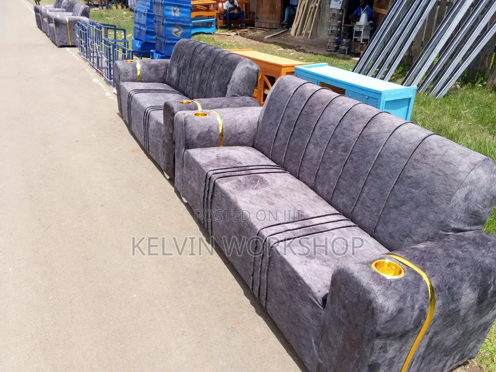 Modern Grey 7 Seater Sofa