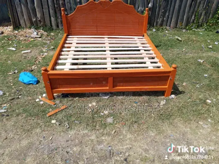 Brown Wooden 6*6 Bed