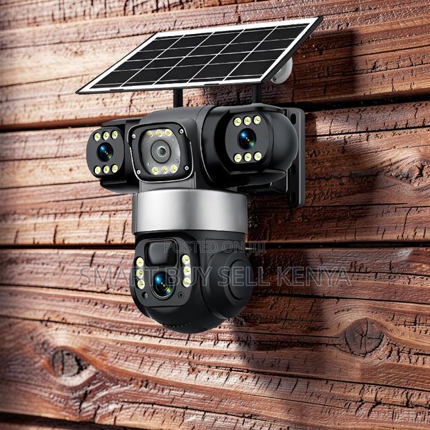 Built in Rechargeable Battery 4g PTZ Three Lens Solar Camera