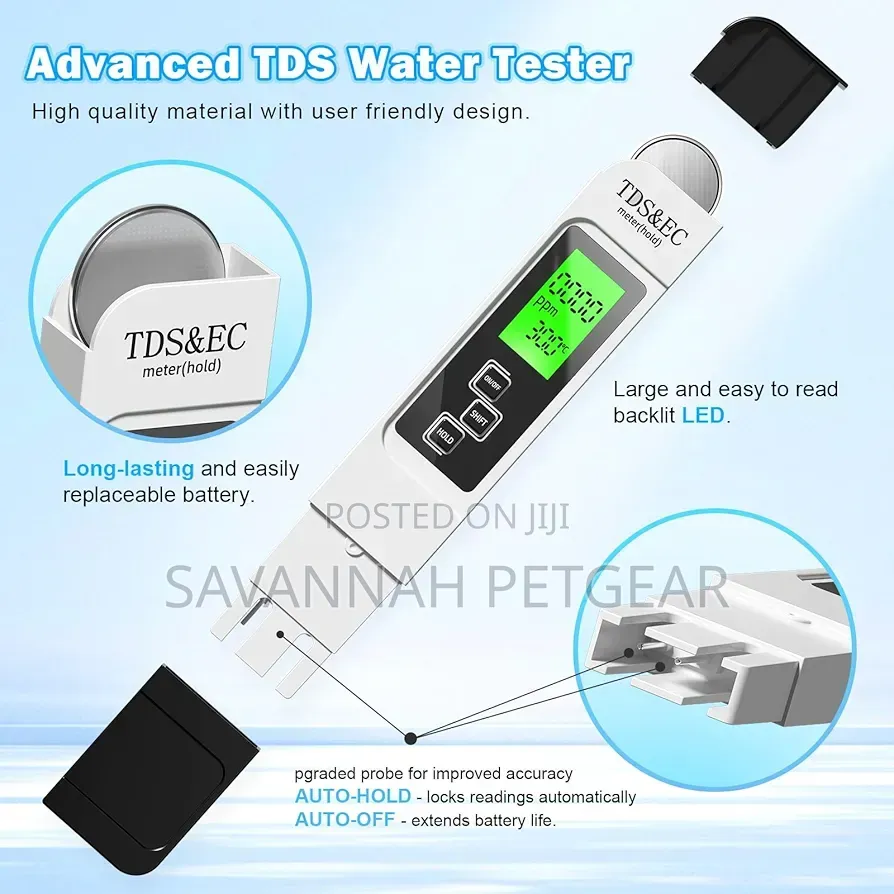 4 In 1 Portable Tds Ec Water Quality Tester, With Lcd