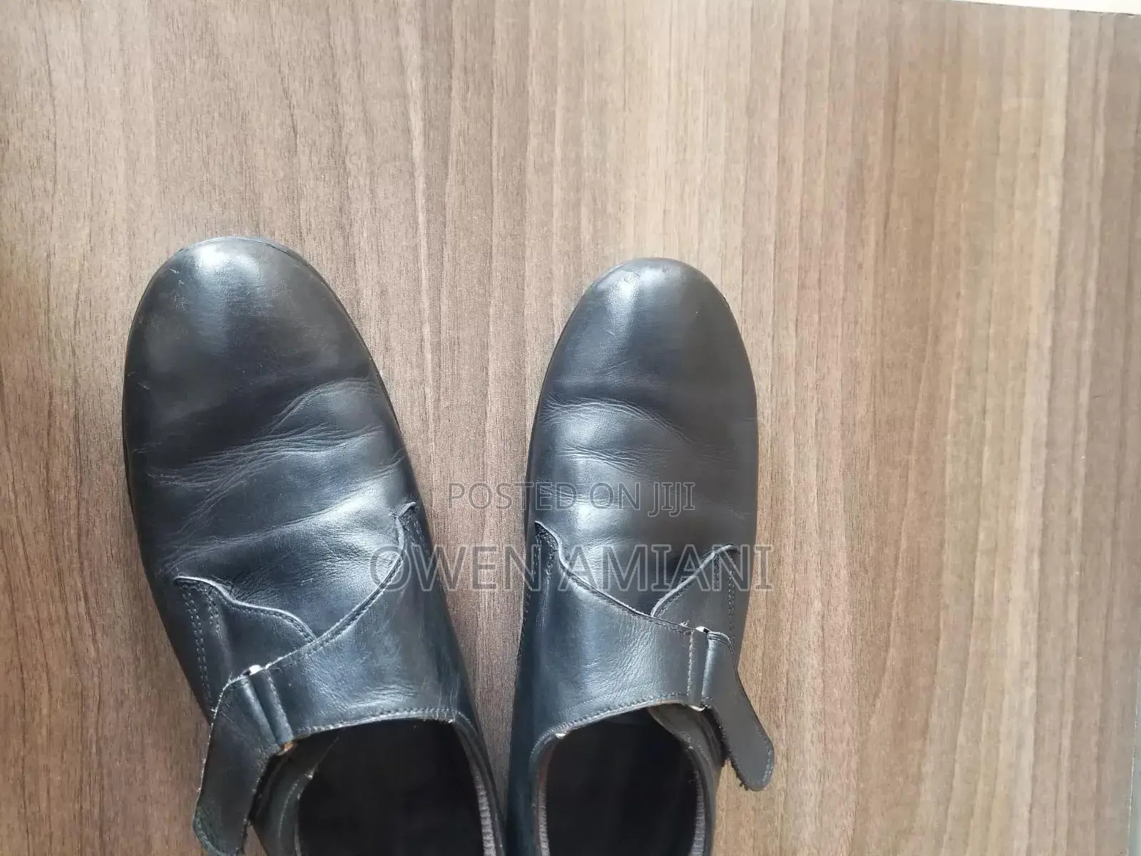 Black Leather Monk Strap Shoes
