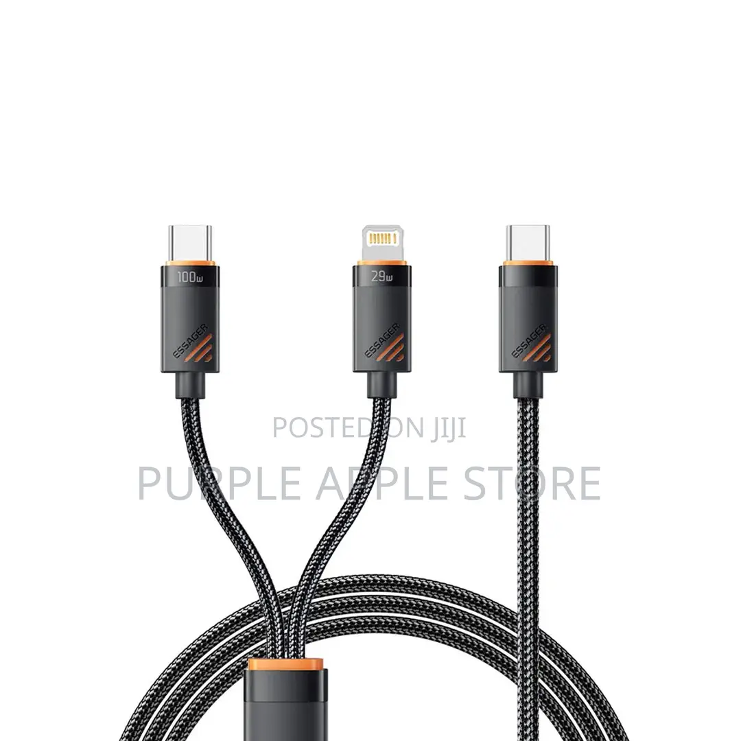 Essager 100w 2-in-1 Usb-C to C Lightning Cable Fast Charge