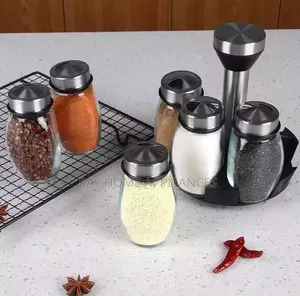7 in 1 Kitchen Rotating Spice Bottle Set With Metallic Lid 150ml