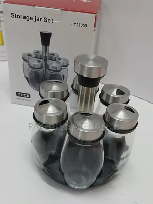7 in 1 Kitchen Rotating Spice Bottle Set With Metallic Lid 150ml