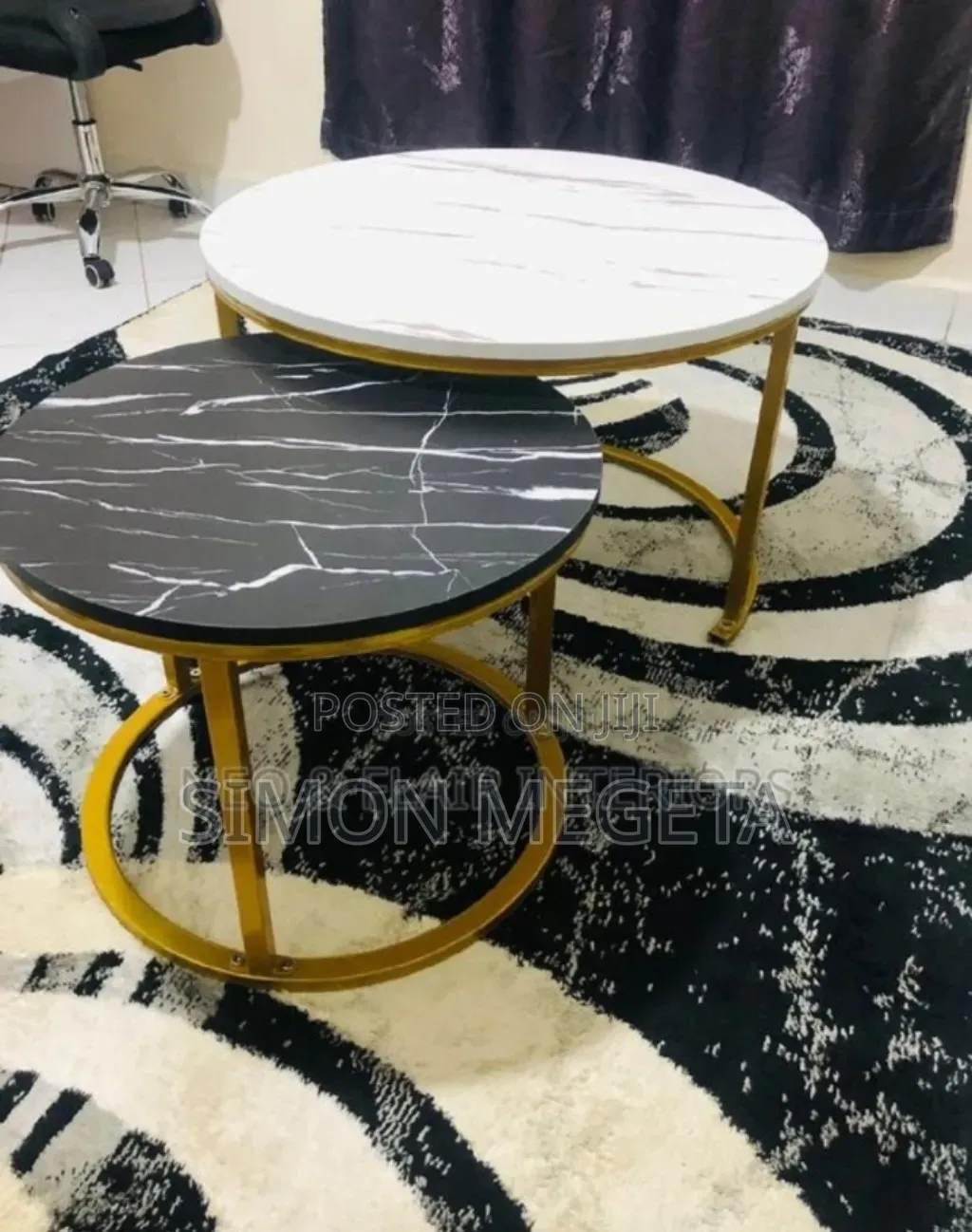 2in1 Black) White Nesting Table