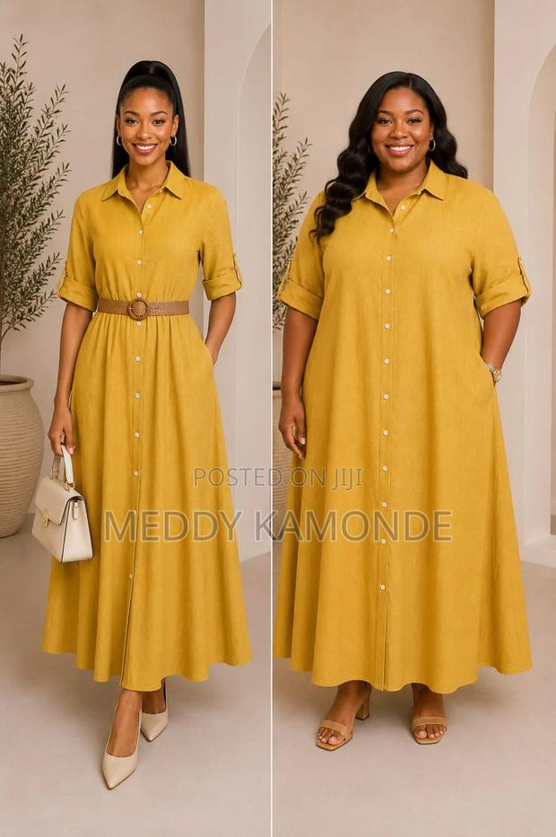 Mastard Long Belted Dress - main view