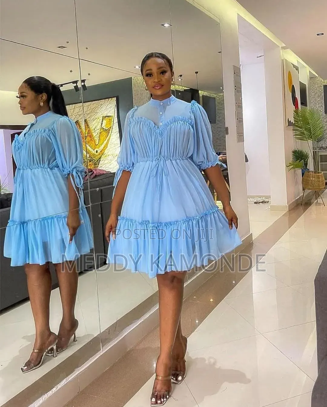 Bluish Chiffon Dress