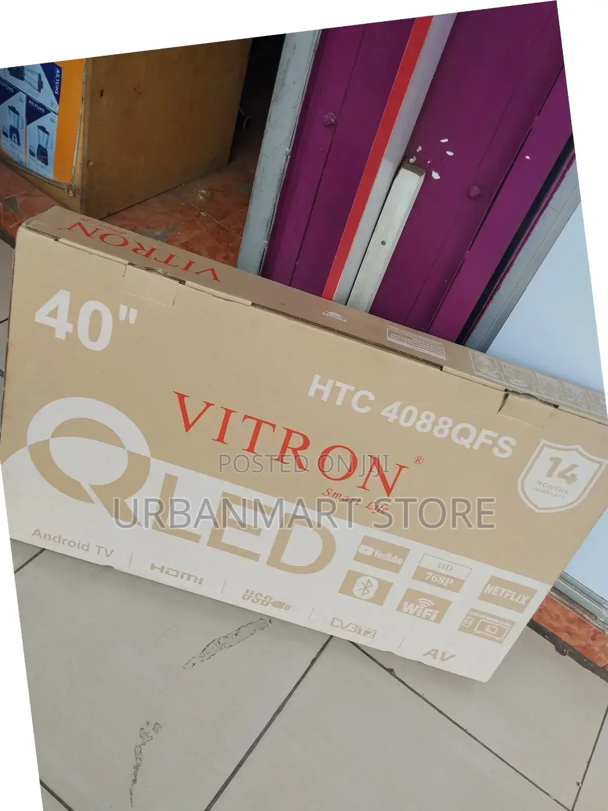 Vitron 40 Inch Qled Android TV With Clear Sound, Wifi and Bluetooth