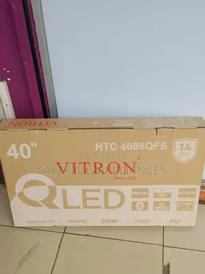 Vitron 40” Frameless Qled Smart Android Tv With Wi-Fi Bluetooth