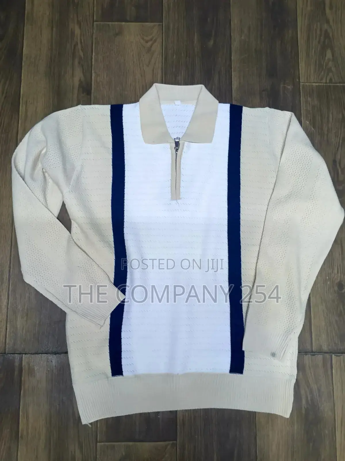 Quality Casual Long Sleeved Collar Quarter Zip Knitted Sweater