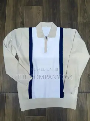 Quality Casual Long Sleeved Collar Quarter Zip Knitted Sweater