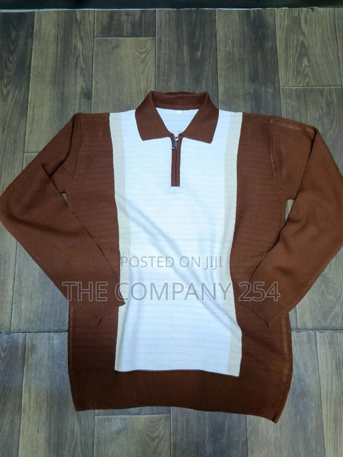 Quality Casual Long Sleeved Collar Quarter Zip Knitted Sweater