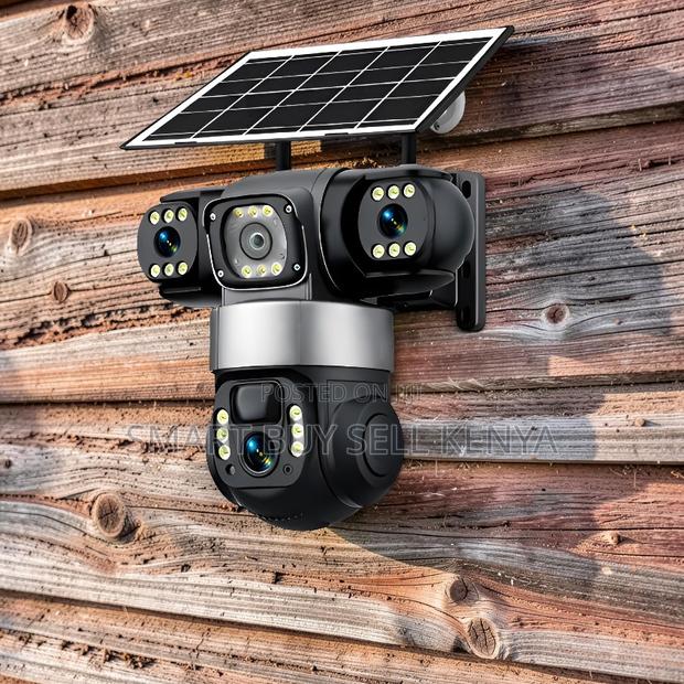 Continuous Operation Smart Security 4g PTZ Three Lens Solar Camera