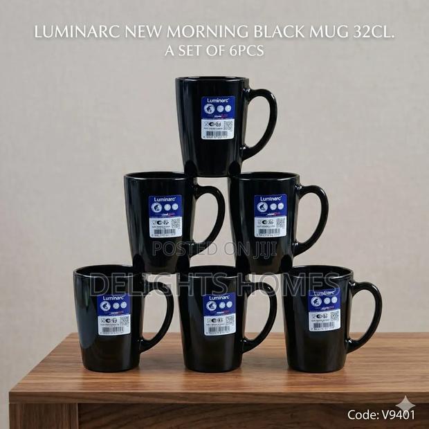 Luminarc New Morning Black Mugs_b