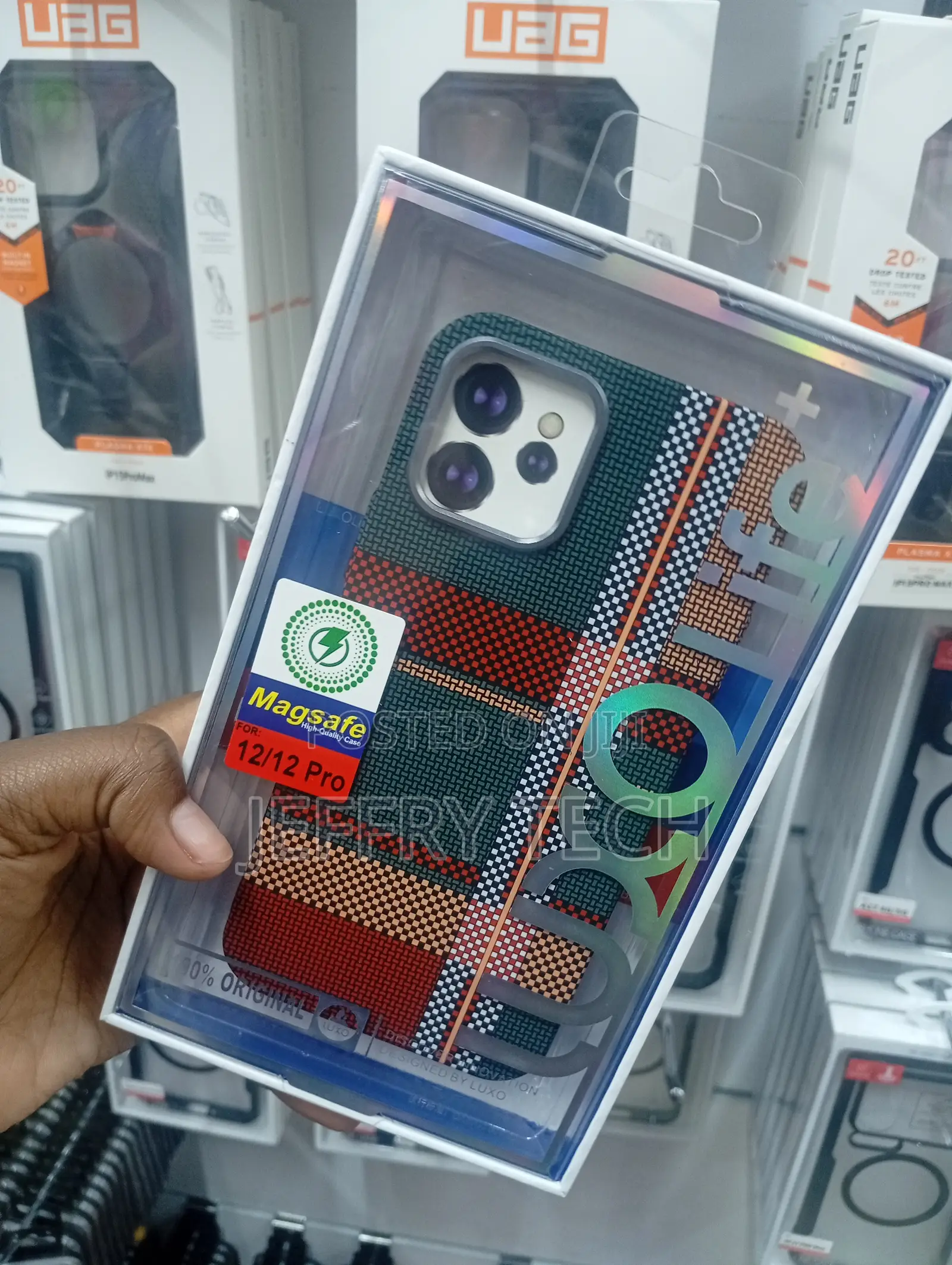 iPhone 12 Pro Max Luxo Life+ Case With a Multicolor Tartan Pattern