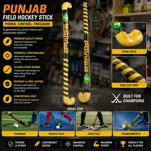 Wooden Field Hockey Stick Non Slip Grip Training Stick