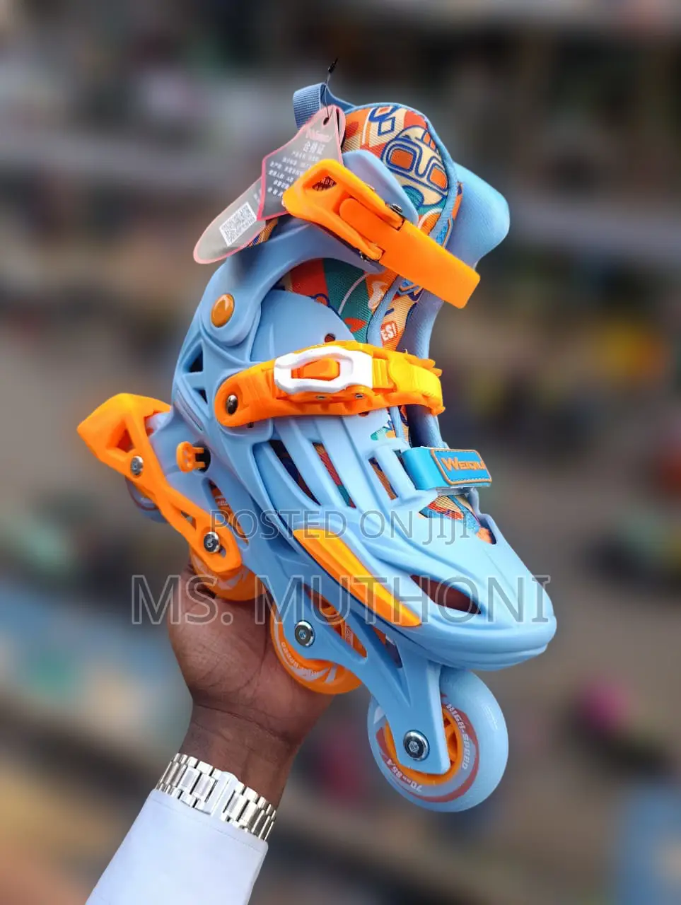 Inline Skates In A Vibrant Blue And Orange Design For Kids Teens