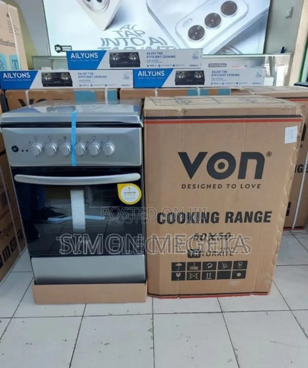 Silver White New Von Standing Cooker 50*50