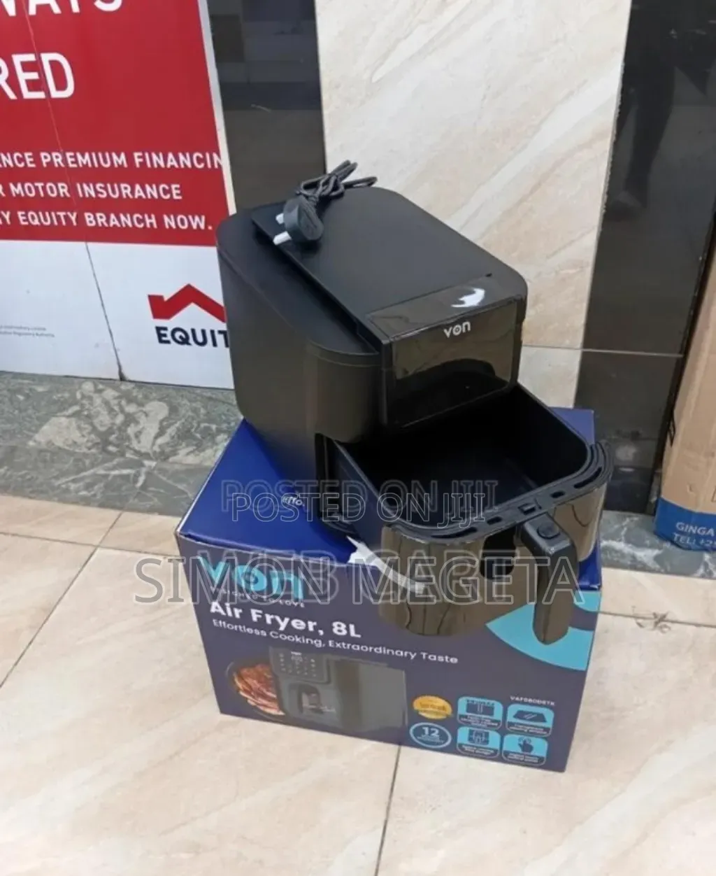 Modern Black Von 8l Air Fryer