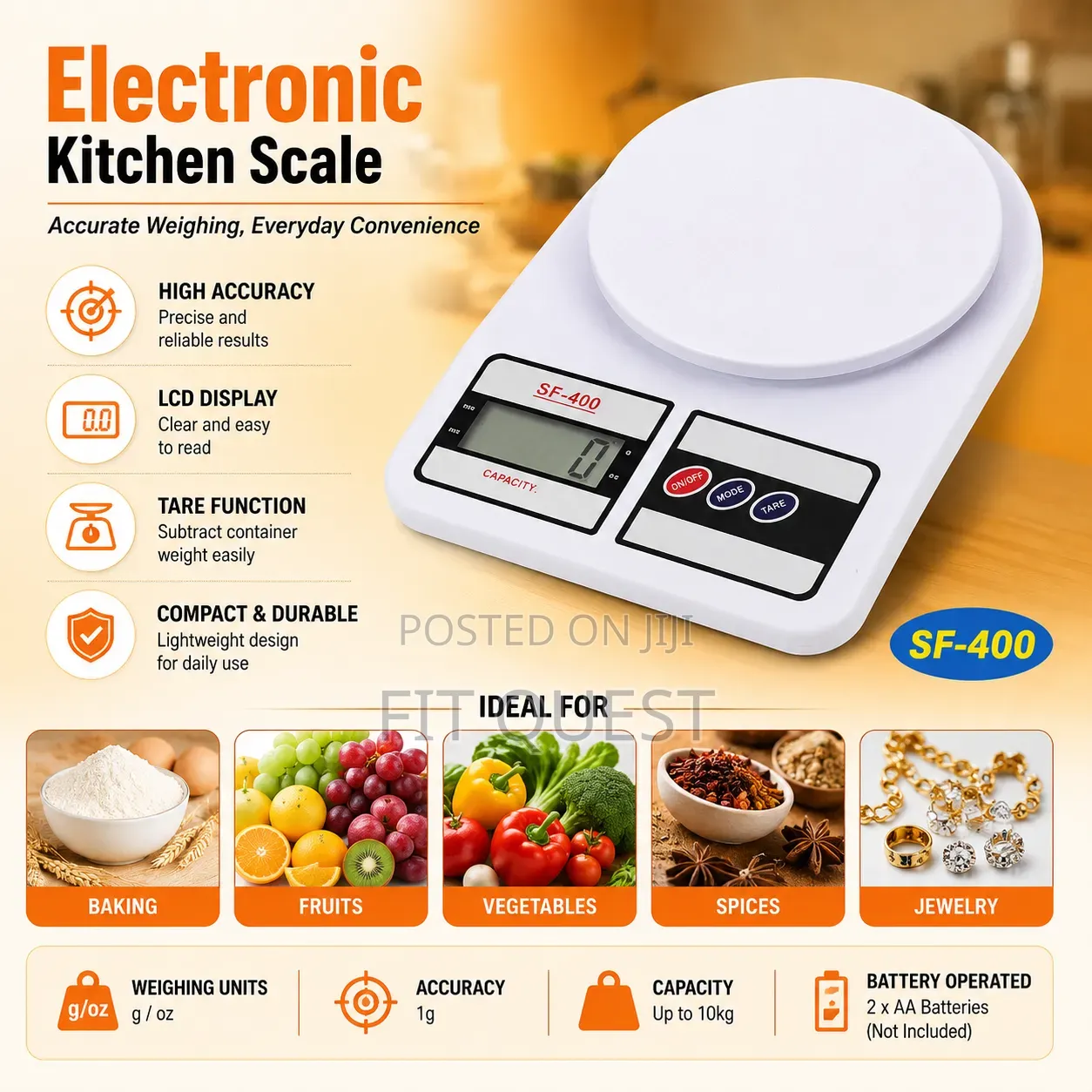 Sf-400 Electronic 10kg Kitchen Scale Digital Food Weighing Scale